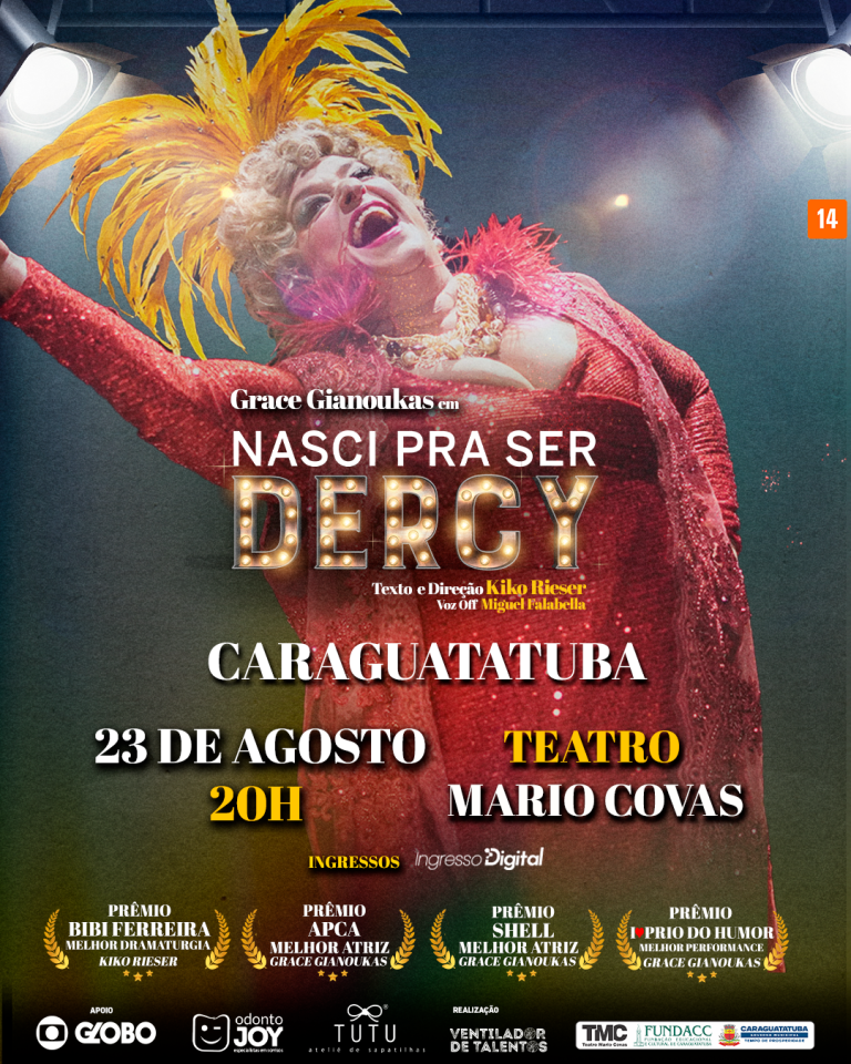 ‘Nasci pra ser Dercy’ com Grace Gianoukas é atração no Teatro Mario Covas dia 23 Nasci pra ser Dercy Feed