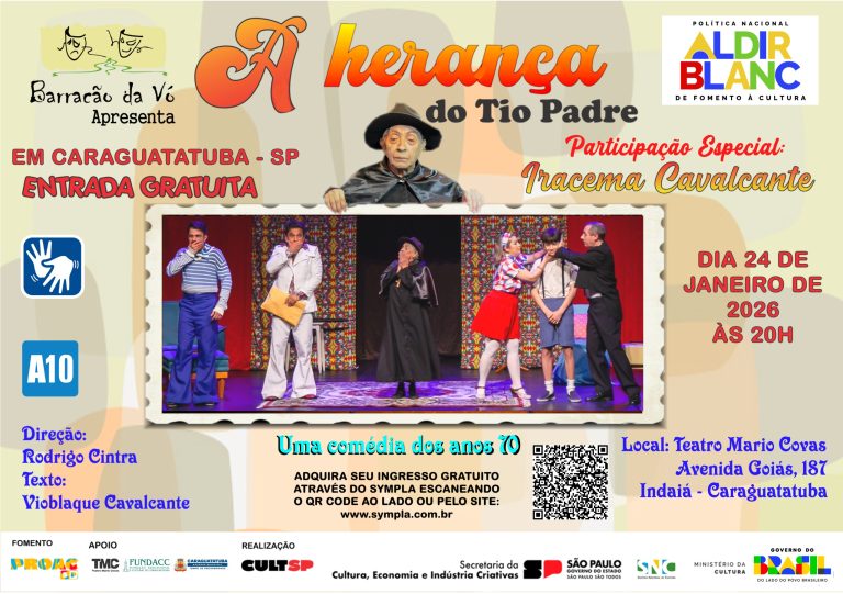 Teatro Mario Covas: Comédia “A Herança do Tio Padre” tem entrada gratuita no dia 24 AHeranC3A7adoTioPadre28129
