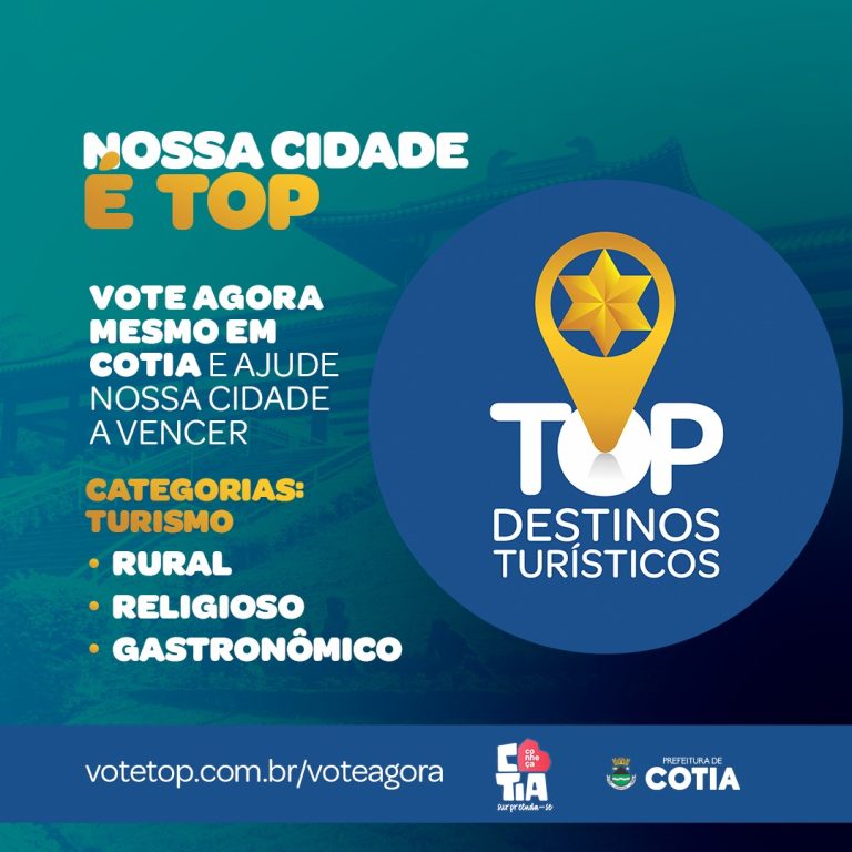 População pode votar em Cotia no prêmio Top Destinos Turísticos até sexta-feira, 26 de maio wp header logo 3060