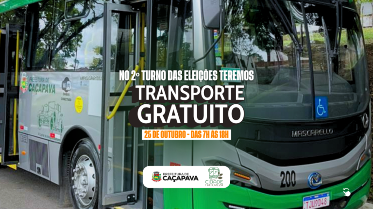 Transporte coletivo será gratuito no segundo turno das eleições em Caçapava wp header logo 4038